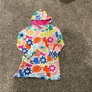 Boden Terry cloth floral print swimsuit cover-up size 7/8 years